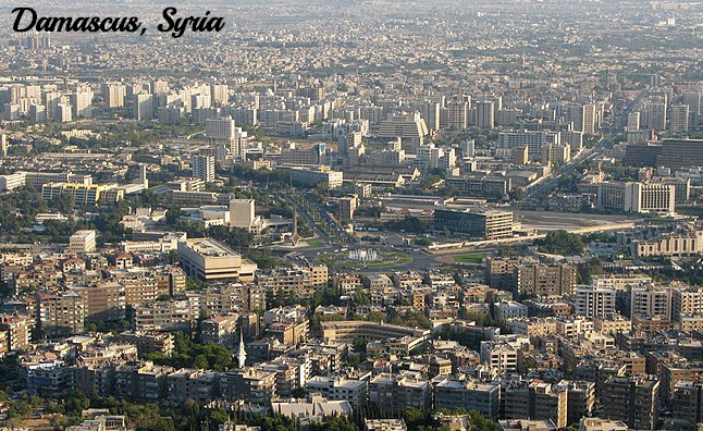 (Luchtfoto van Damascus)